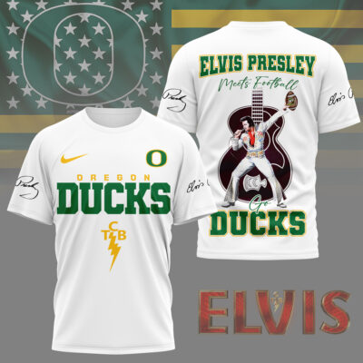 Oregon Ducks | Premium NCAA Elvis Presley Fan 3D Shirt