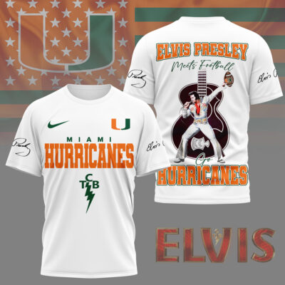 Miami Hurricanes | Premium NCAA Elvis Presley Fan 3D Shirt