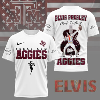 Texas A&M Aggies  | Premium NCAA Elvis Presley Fan 3D Shirt
