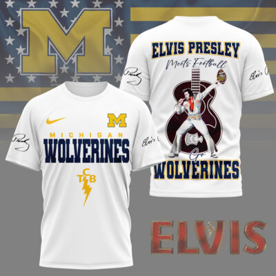 Michigan Wolverines | Premium NCAA Elvis Presley Fan 3D Shirt