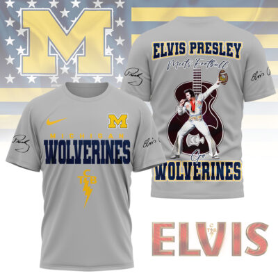 Michigan Wolverines | Premium NCAA Elvis Presley Fan 3D Shirt