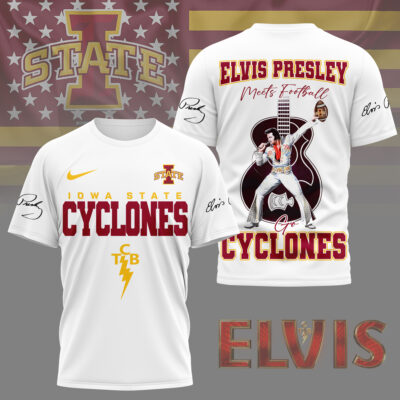 Iowa State Cyclones | Premium NCAA Elvis Presley Fan 3D Shirt