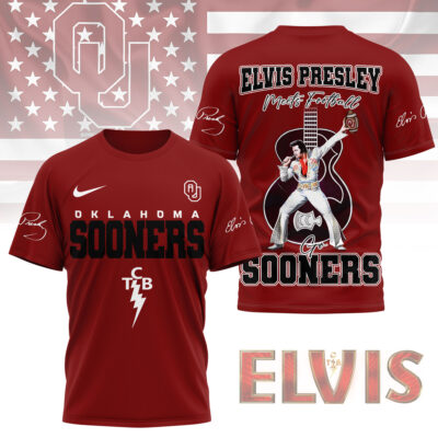 Oklahoma Sooners | Premium NCAA Elvis Presley Fan 3D Shirt