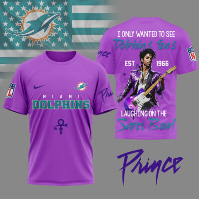 Miami Dolphins | Premium NFL Prince Purple Reign Fan 3D Shirt