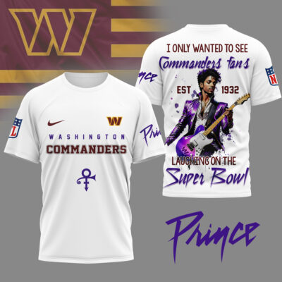 Washington Commanders | Premium NFL Prince Purple Reign Fan 3D Shirt