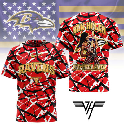 Baltimore Ravens | Premium NFL Van Halen Fan 3D Shirt - 4XL