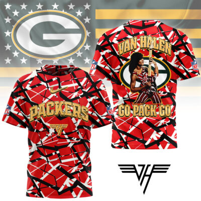 Green Bay Packers | Premium NFL Van Halen Fan 3D Shirt - S