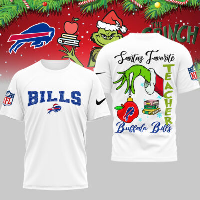 Buffalo Bills | Premium NFL Festive Grinch Teacher 3D Shirt