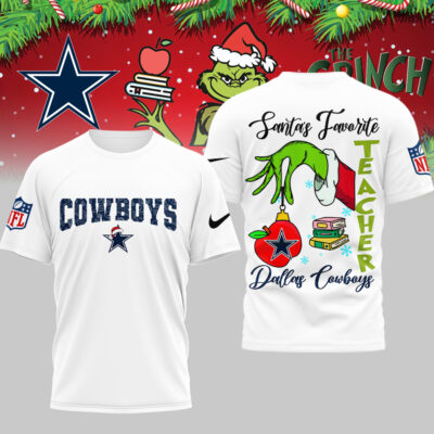 Dallas Cowboys | Premium NFL Festive Grinch Teacher 3D Shirt