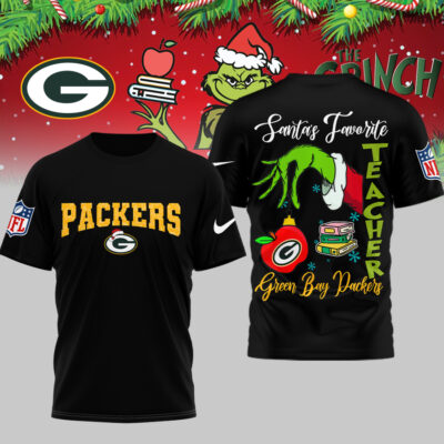 Green Bay Packers | Premium NFL Festive Grinch Teacher 3D Shirt