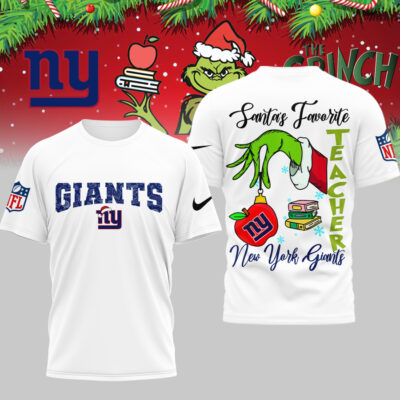 New York Giants | Premium NFL Festive Grinch Teacher 3D Shirt