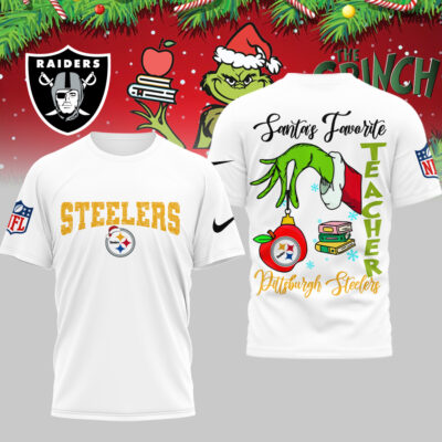 Pittsburgh Steelers | Premium NFL Festive Grinch Teacher 3D Shirt
