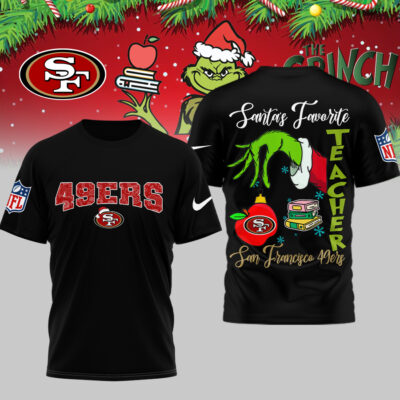 San Francisco 49ers | Premium NFL Festive Grinch Teacher 3D Shirt