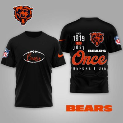 Chicago Bears | Premium NFL Once Before I Die Shirt - Black