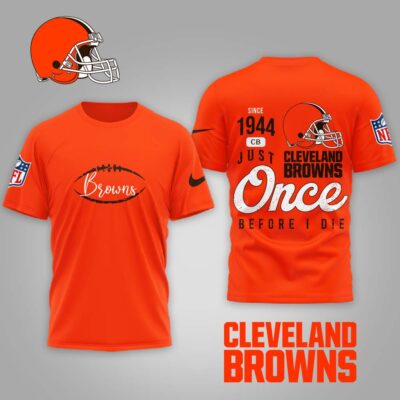 Cleveland Browns | Premium NFL Once Before I Die Shirt - Orange