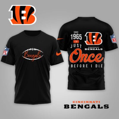 Cincinnati Bengals | Premium NFL Once Before I Die Shirt - Black