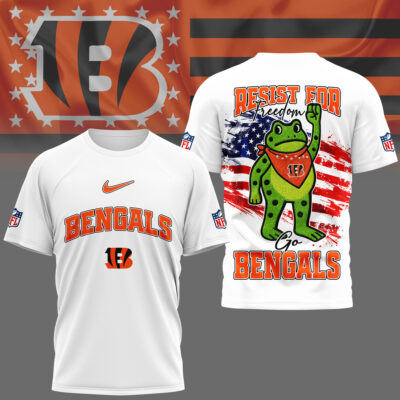 Cincinnati Bengals | Premium NFL Freedom Frog Fan 3D Shirt