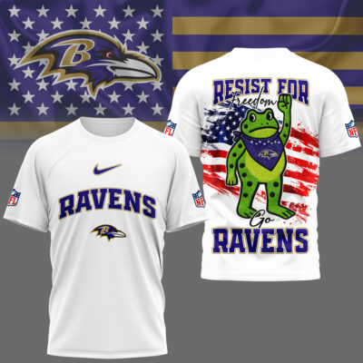Baltimore Ravens | Premium NFL Freedom Frog Fan 3D Shirt