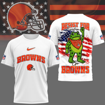 Cleveland Browns | Premium NFL Freedom Frog Fan 3D Shirt