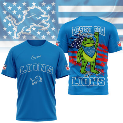 Detroit Lions | Premium NFL Freedom Frog Fan 3D Shirt