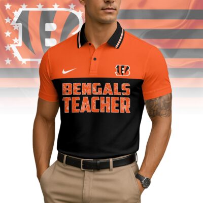 Cincinnati Bengals | Premium NFL Teacher Appreciation Polo Shirt