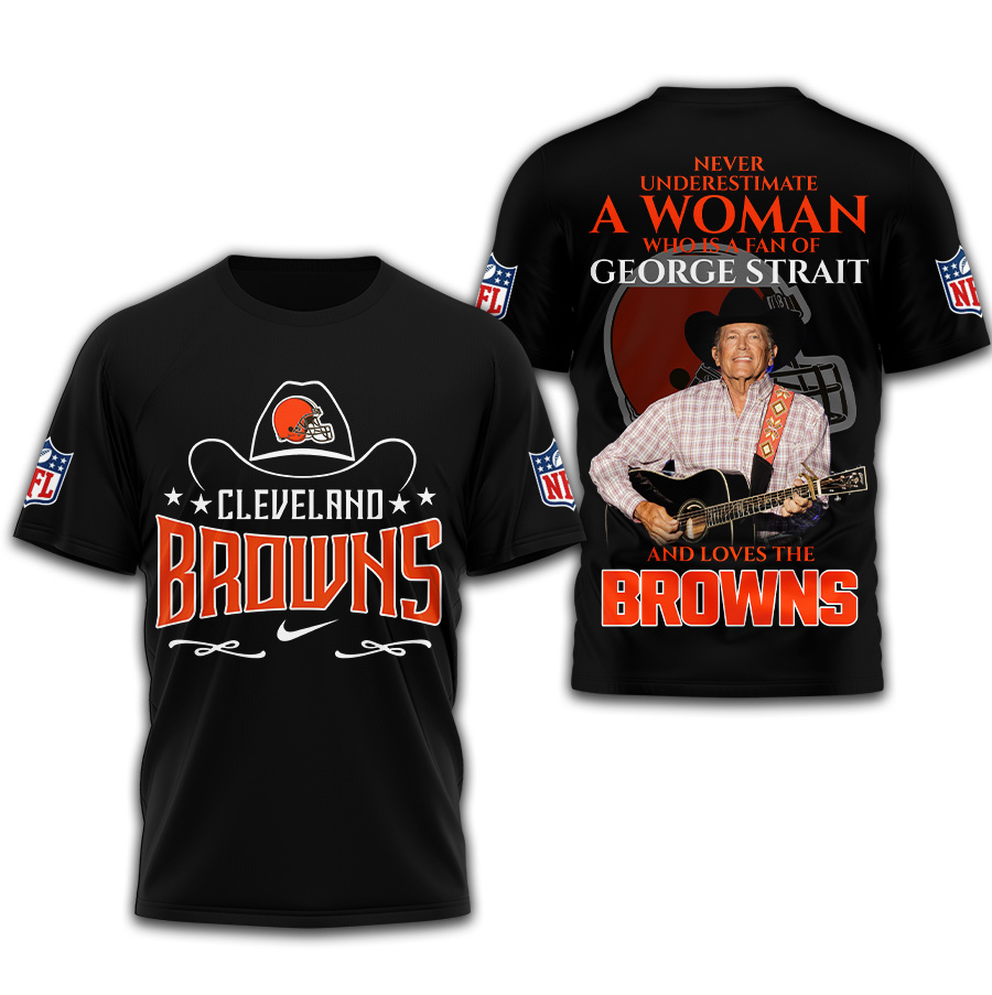 Cleveland Browns | Premium NFL George Strait 3D Shirt - Image 2