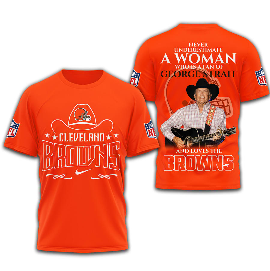 Cleveland Browns | Premium NFL George Strait 3D Shirt - Image 3
