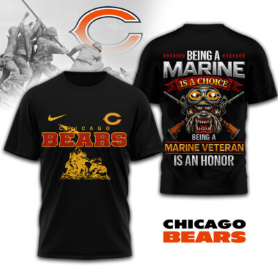 Chicago Bears | Premium NFL Marine Veteran 3D Shirt - XL