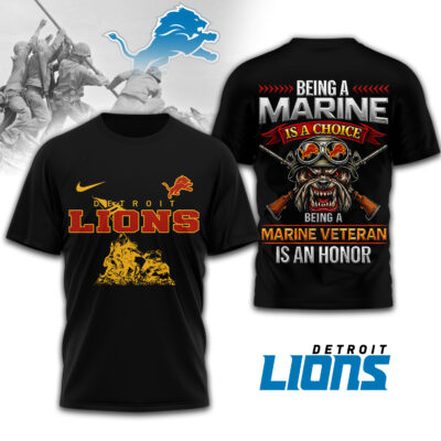 Detroit Lions | Premium NFL Marine Veteran 3D Shirt - 3XL