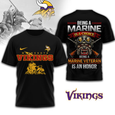 Minnesota Vikings | Premium NFL Marine Veteran 3D Shirt