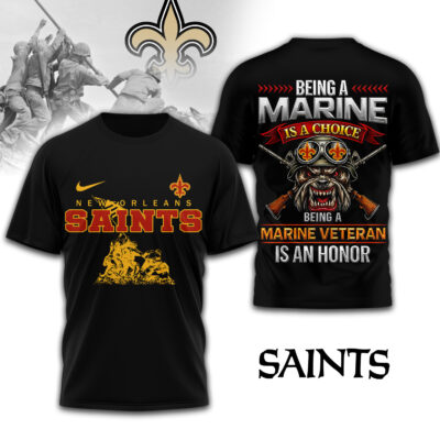 New Orleans Saints | Premium NFL Marine Veteran 3D Shirt - 4XL