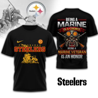 Pittsburgh Steelers | Premium NFL Marine Veteran 3D Shirt - 5XL