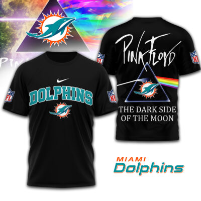 Miami Dolphins | Premium NFL The Dark Side Of The Moon 3D Shirt - 4XL