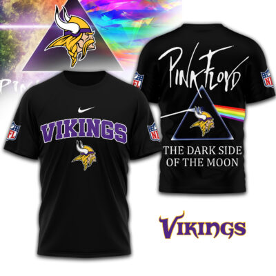 Minnesota Vikings | Premium NFL The Dark Side Of The Moon 3D Shirt