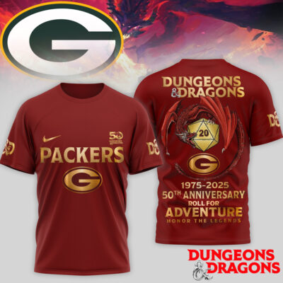 Green Bay Packers | Premium NFL Dungeons And Dragons 50th Anniversary Shirt - XL