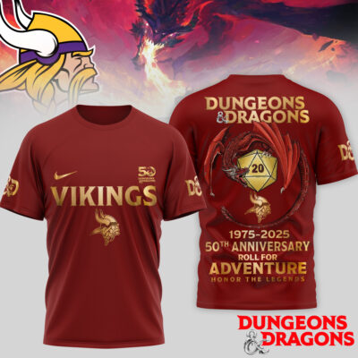 Minnesota Vikings | Premium NFL Dungeons And Dragons 50th Anniversary Shirt