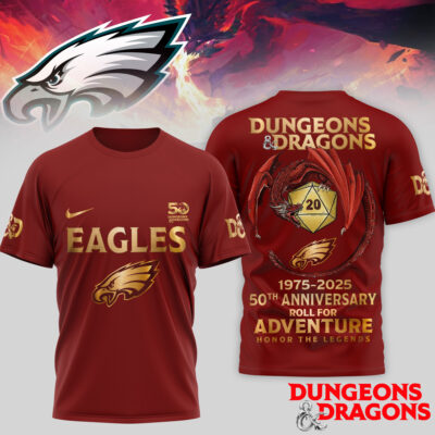 Philadelphia Eagles | Premium NFL Dungeons And Dragons 50th Anniversary Shirt - 2XL