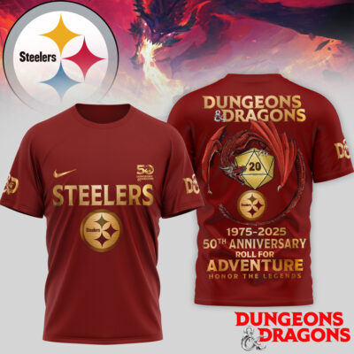Pittsburgh Steelers | Premium NFL Dungeons And Dragons 50th Anniversary Shirt - L