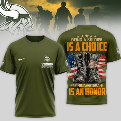 Minnesota Vikings | Premium NFL Army Veteran 3D Shirt