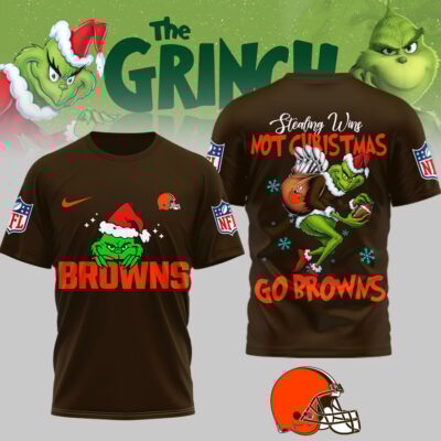Cleveland Browns | Premium NFL Stealing Wins Not Christmas 3D Shirt