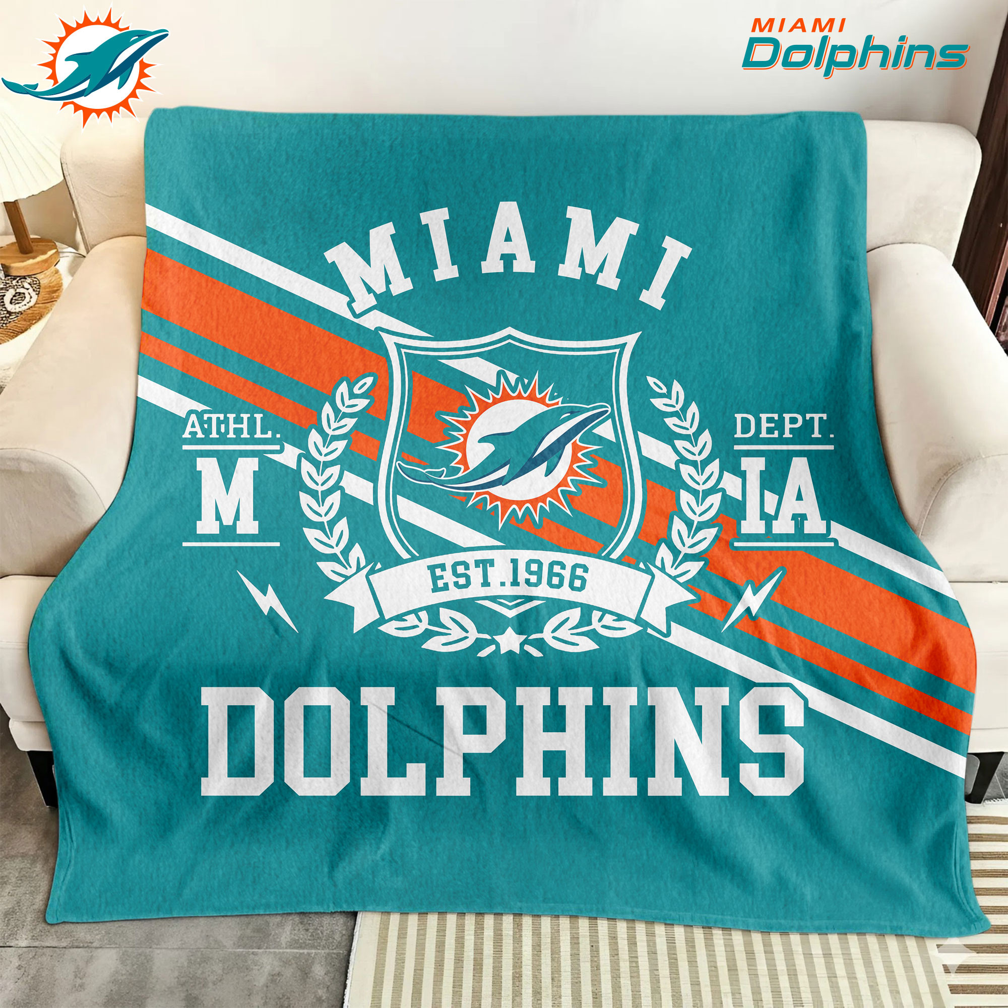Miami Dolphins | Premium NFL Legacy Fleece Blanket - Image 2