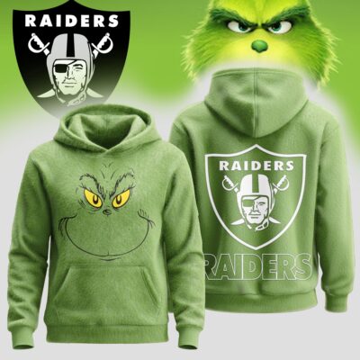Las Vegas Raiders | Premium NFL Grinch Christmas Hoodie - S