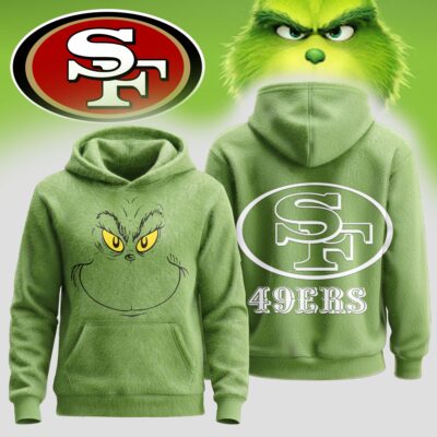 San Francisco 49ers | Premium NFL Grinch Christmas Hoodie - M