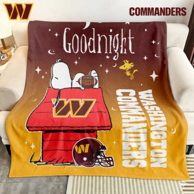 Washington Commanders | Premium NFL Snoopy Fan Blanket - 60 x 80inch