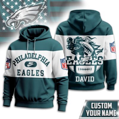 Philadelphia Eagles | Premium NFL Touchdown Spirit Personalized Hoodie - L