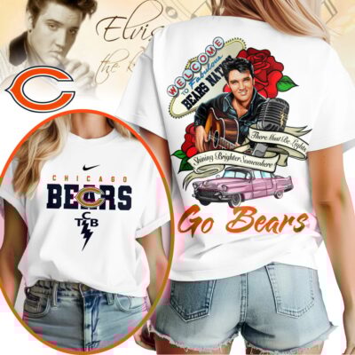 Chicago Bears | Premium NFL Elvis Presley Rose Women Shirt