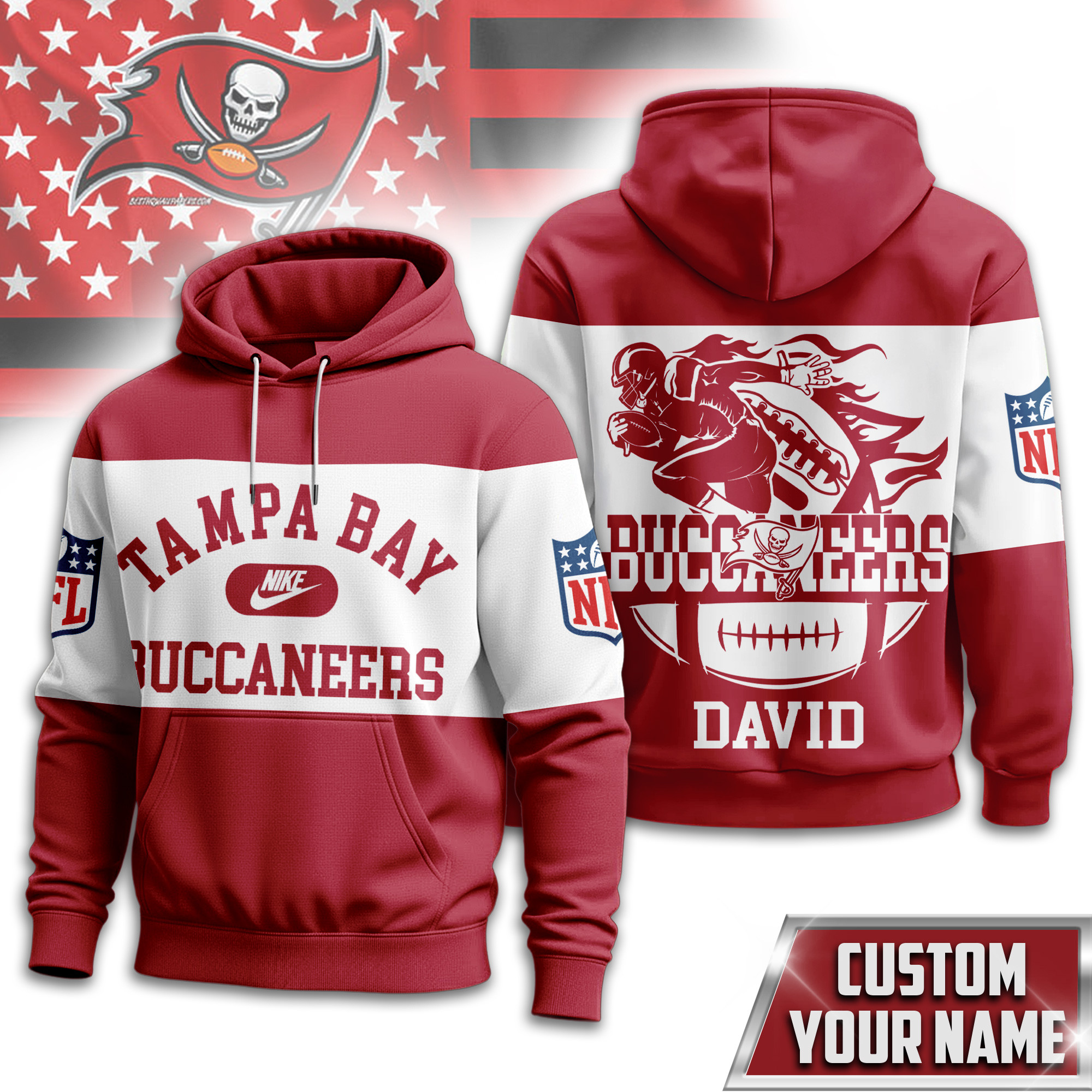 Tampa Bay Buccaneers | Premium NFL Touchdown Spirit Personalized Hoodie