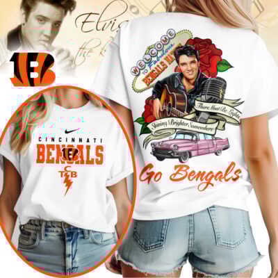 Cincinnati Bengals | Premium NFL Elvis Presley Rose Women Shirt