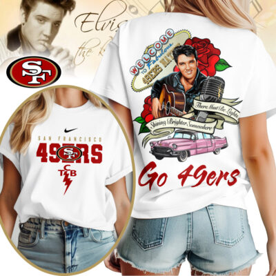 San Francisco 49ers | Premium NFL Elvis Presley Rose Women Shirt