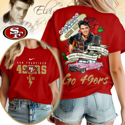 San Francisco 49ers | Premium NFL Elvis Presley Rose Women Shirt